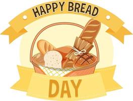 Happy Bread Day 16 October Logo Design vector