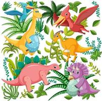 Cute dinosaur seamless pattern vector