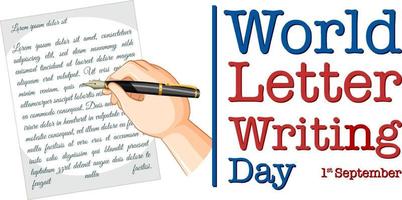 World Letter Writing Day Banner Design vector