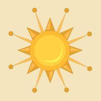 Golden shining sun vector art for graphic design and decorative element