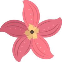 Red peach flower vector art for graphic design and decorative element