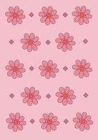 Cute pink flower vector art wallpaper for graphic design and decorative element