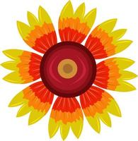 Indian blanket flower vector art for graphic design and decorative element