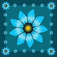 hermoso arte vectorial de pétalos de flores azules para diseño gráfico y elemento decorativo vector