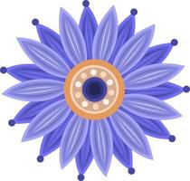 Egyptian blue water lily flower vector art for graphic design and decorative element