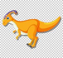 Cute parasaurolophus dinosaur isolated vector