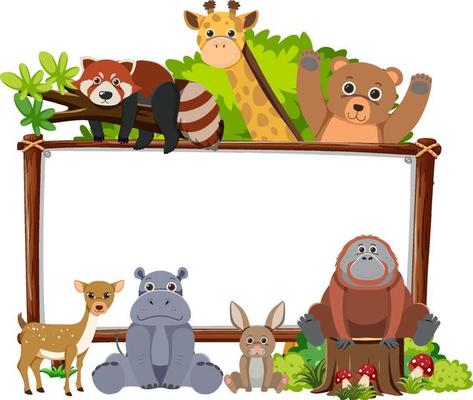 Blank board with wild animals