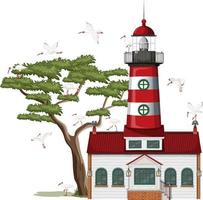 Lighthouse isolated on white background vector