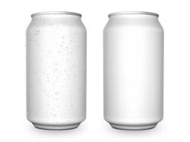 Aluminum cans on white background For design photo