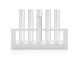 chemical test tube on white background photo