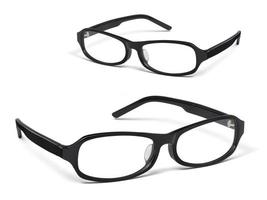 Black Eye Glasses Isolated on White background photo