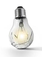 Broken bulb, isolated white background photo