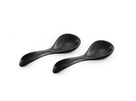 spoon black ceramic isolated on white background photo