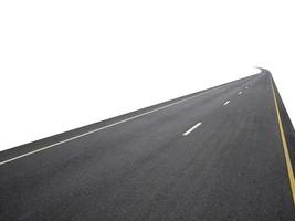 Empty asphalt road isolated on white background photo