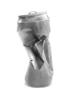 Compressed cans isolated on a white background photo