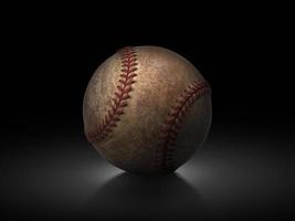 baseball ball on black background photo