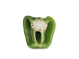 Green bell pepper isolated on white background photo