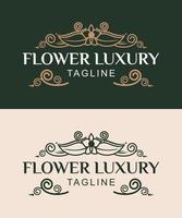 Simple, creative and modern luxury flower frame logo vector design