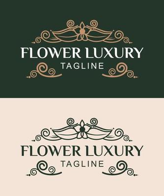 Simple, creative and modern luxury flower frame logo vector design