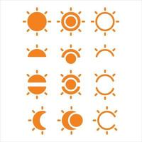 unique sun icon logo vector