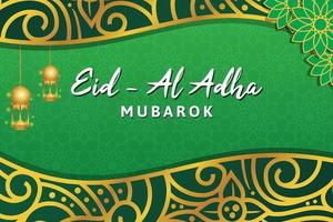 diseño de banner vectorial islámico eid al-adha, fondo floral muy creativo y lujoso vector