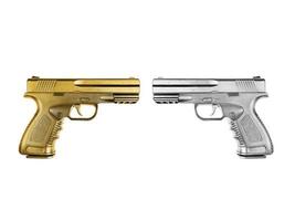 gun silver metal and gun gold metal isolated on white background2 photo