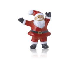 Santa claus Cute ceramic dolls statues decorations in Merry Christmas with on white background photo