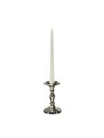 Candle on candlestick isolated on white background photo