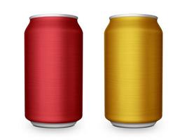 Aluminum cans on white background For design photo