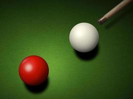 snooker game - player aiming the cue ball photo