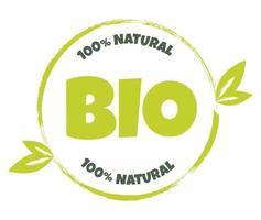 Etiqueta, etiqueta, insignia y logotipo de productos ecológicos, bio, orgánicos y naturales. vector