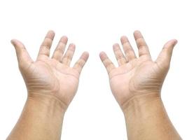 Man hand isolated on white background photo