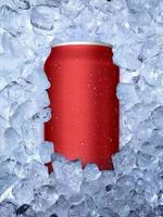 Cans of on ice background photo