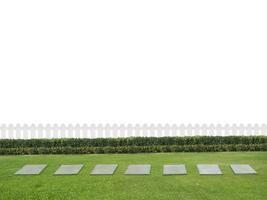 Empty backyard isolated on white background with copy space photo