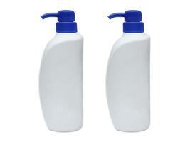 blank shampoo bottle on white isolated background photo