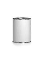 White Blank Tincan Metal Tin Can, Canned Food. Ready For Your Design photo