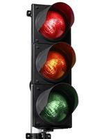 traffic light isolated on white background photo