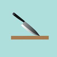 kitchen knife vector with the cutting board