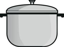 Grey metallic Soup pot vector