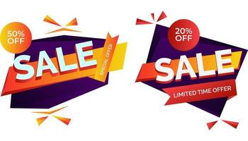 Discount banners sale set vector