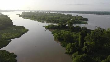 luchtfoto ochtendzon video