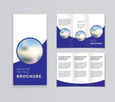 Tri Fold Brochure Design with Circular shapes vector