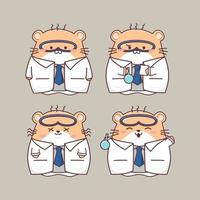 Cute Kawaii Hamster on Scientist Costume vector