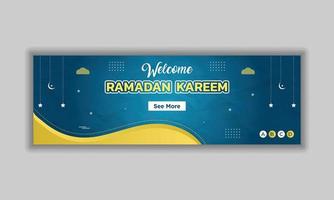 Ramadan email signature template or email footer design template vector