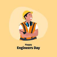 Flat engineers day concept illustration vector