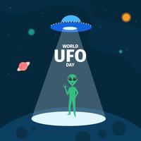 World ufo day concept illustration vector