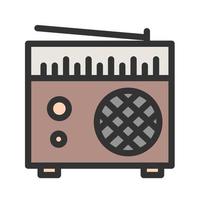 viejo icono de línea llena de radio vector