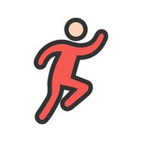 Running Person Filled Line Icon vector