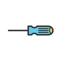 Screw Driver Filled Line Icon vector