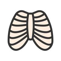 Ribcage Filled Line Icon vector